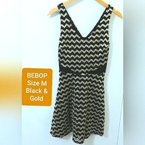 NWOT BEBOP Gold Waves Party Dress